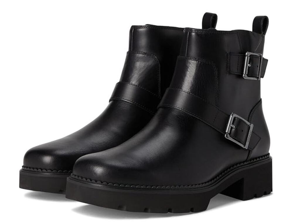 Vionic Womens Folsom Ankle Moto Boots Size 11 M EU 42 Black Leather NWOB
